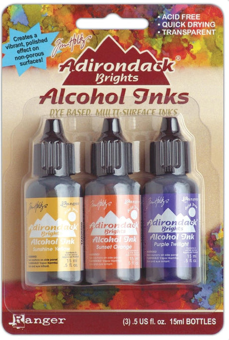 Ranger ink ranger • tim holtz encres à alcool adirondack jaune, orange violet 14m