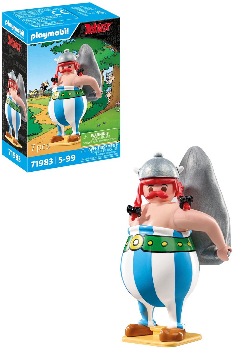 Playmobil 71983 obélix et son menhir, astérix, personnages de dessins animés, à partir de 5 ans