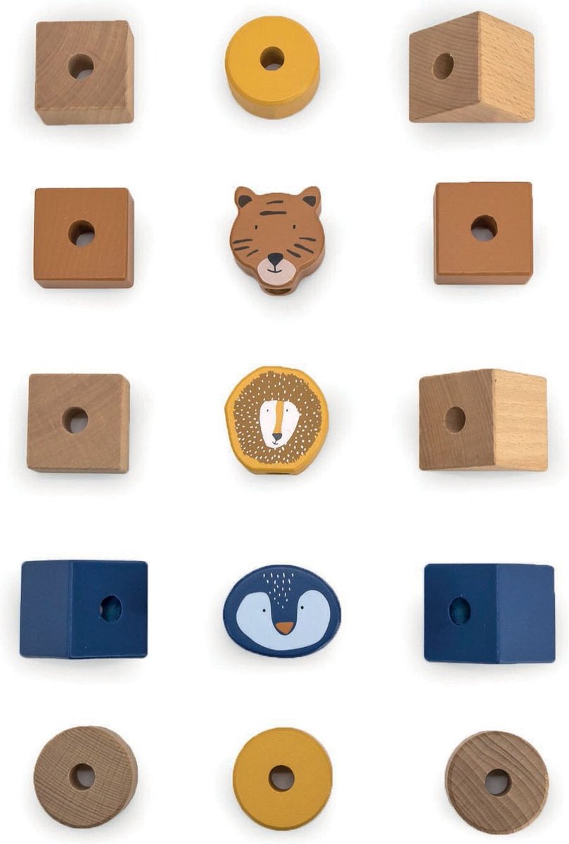 Blocs à empiler en bois Trixie d'animaux sauvages, 16 pièces.