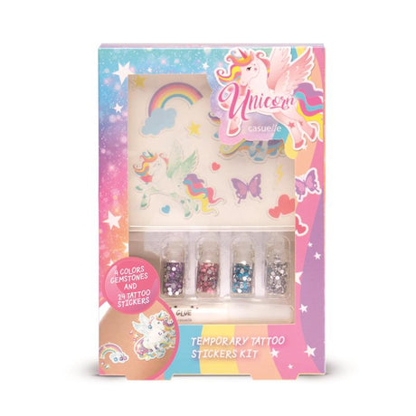 Ensemble de tatouages corporels décontractés à paillettes de licorne