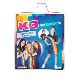 Déguisement K3 - robe arc-en-ciel bleue 3 5 ans - taille 116