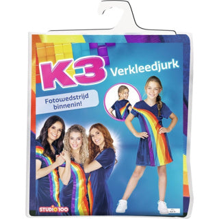Déguisement Studio 100 K3 - bleu arc-en-ciel, 9-11 ans