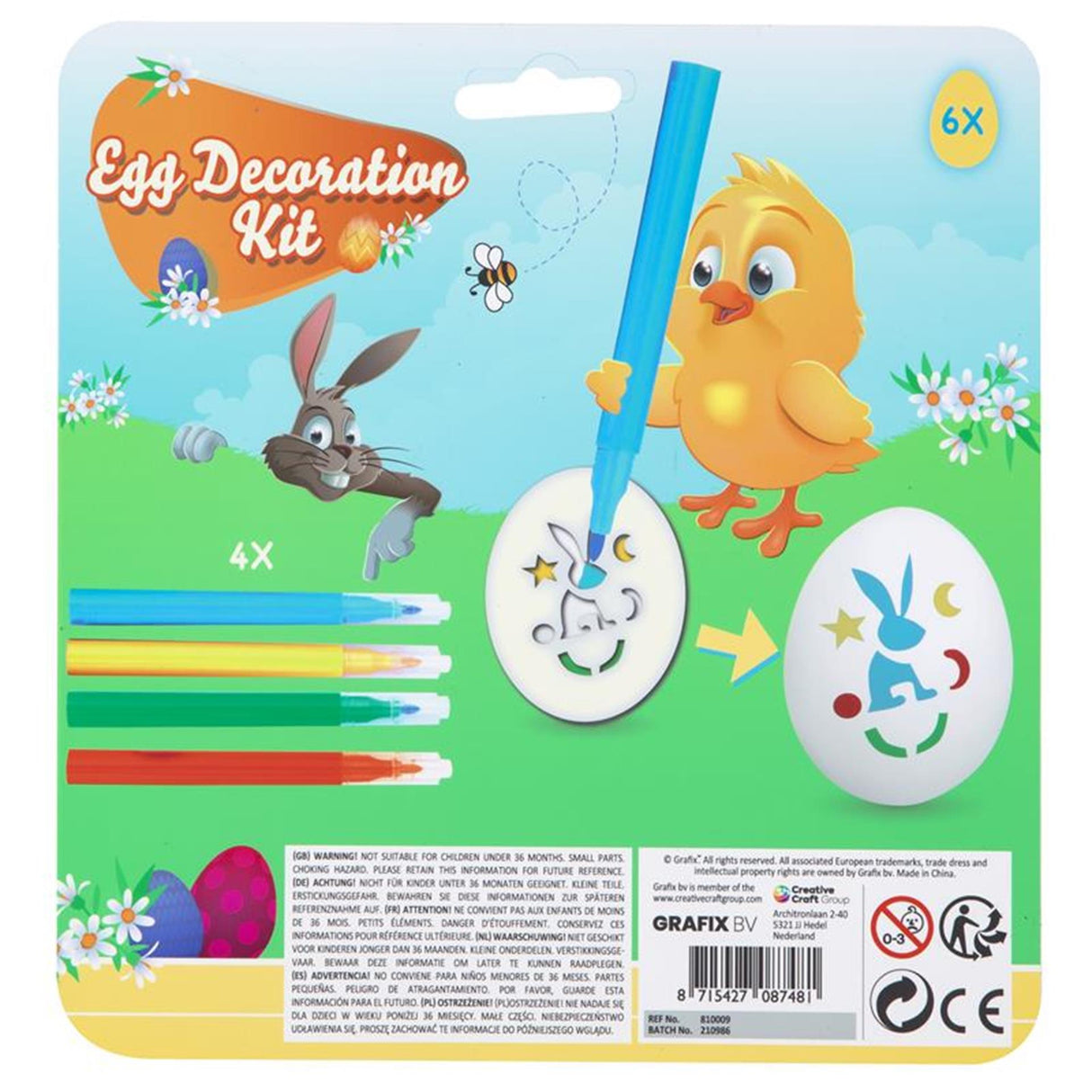 Grafix Kit de décoration pour œufs de Pâques 10 pièces