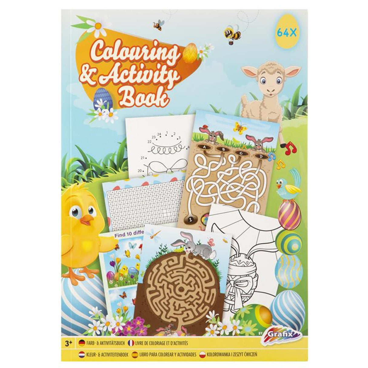 Livre de coloriage et d'activités de Pâques, A4