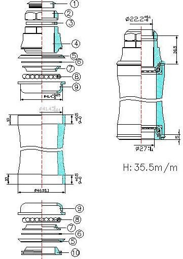 Tecora Ball Head Set Gazelle NM 22.2 41.4 27 Semi Gei