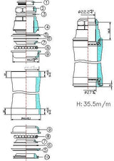 Tecora Ball Head Set Gazelle NM 22,2 41,4 27 Semi Gei