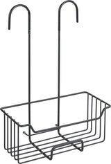 Wenko doucherek milo rvs zwart 25x36cm - zonder boren - doucherekje hangend - douchemand - douchecaddy ophangbaar