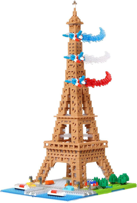 Bandai - nanoblock - tour eiffel deluxe - figurine en brique 2500 pièces - kit de construction à assembler modèle monuments paris - kit de construction jouets pour enfants 12 ans et + adolescents adultes - nbc057