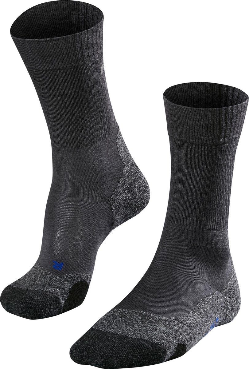 Falke tk2 cool anti-ampoules épais lyocell matériau fonctionnel chaussettes de marche hommes gris - taille 39-41