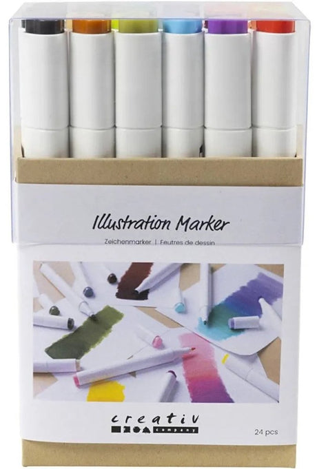 Société créative https : www.ccobby.nl marqueur de dessin-épaisseur de ligne-1-8-mm-couleurs pastel-couleurs standard-24-pièces-1-boîte