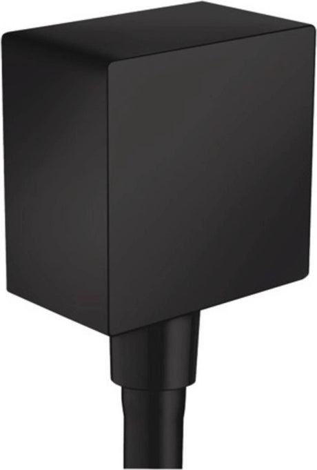 Hansgrohe coude de raccordement mural fixfit carré avec clapet anti-retour noir mat