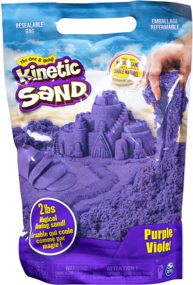 Sable cinétique - sable de jeu pour mélanger, pétrir et créer - 907 g original - violet - jouets sensoriels