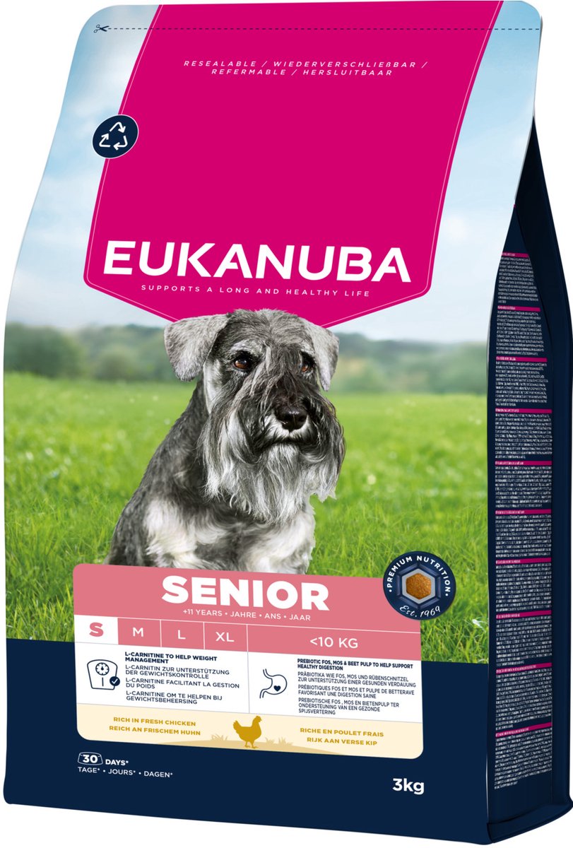 Eukanuba senior petite race poulet - nourriture pour chien - 3 kg