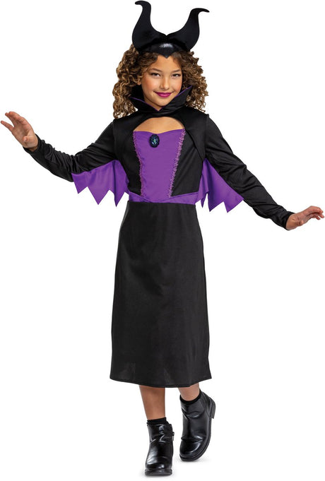 Déguisement Disney - méchants, maléfique classique, taille s (5 - 6 ans), filles