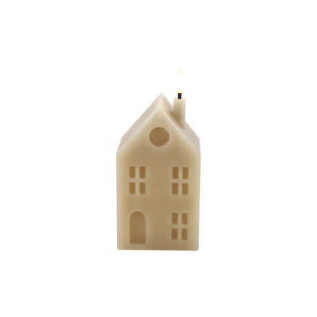 Countryfield LED bougie maison m beige 6,5x7,5x16cm