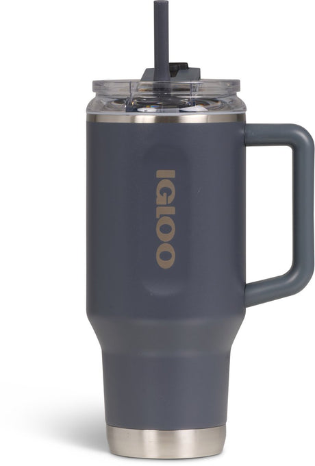 Igloo - flip 'n' sip - gobelet avec paille - noir - 0,946 l - bouteille thermos - acier inoxydable - gobelet pour l'école