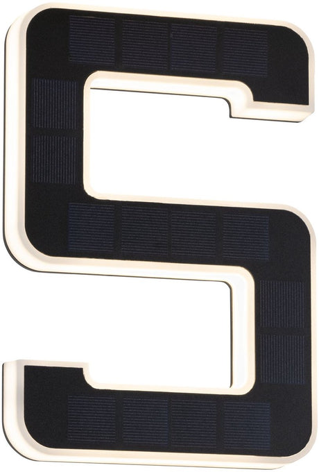 Éclairage solaire de numéro de maison à LED Paulmann avec plaque d'immatriculation. batterie remplaçable numéro 5 ip44 3000k 6lm noir