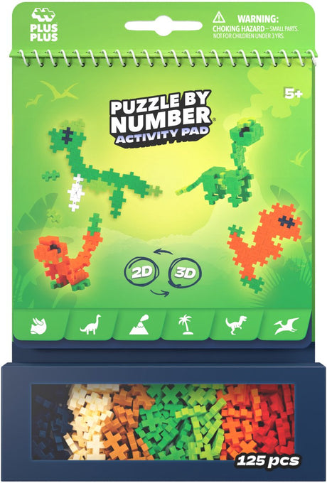 Tapis d'activité Plus-Plus - Puzzle de dinosaures par numéro - Jouets de construction dinosaures - Jouets de construction - Set de blocs de construction - 4347 à partir de 5 ans