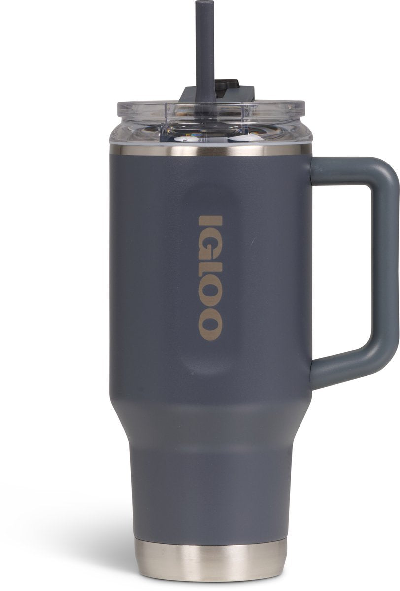 Igloo - flip 'n' sip - gobelet avec paille - noir - 0,946 l - bouteille thermos - acier inoxydable - gobelet pour l'école