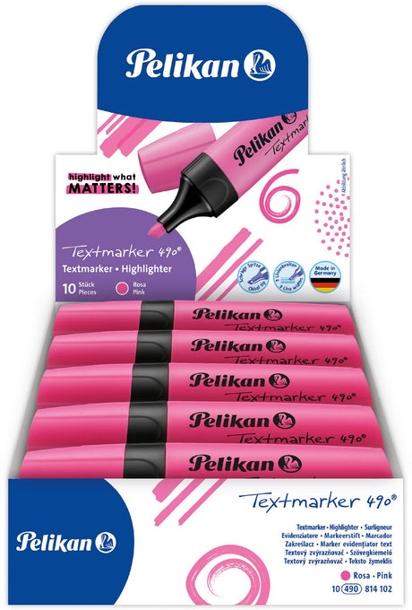 Pelikan marqueur de texte 490 - surligneur - rose - 10 pièces