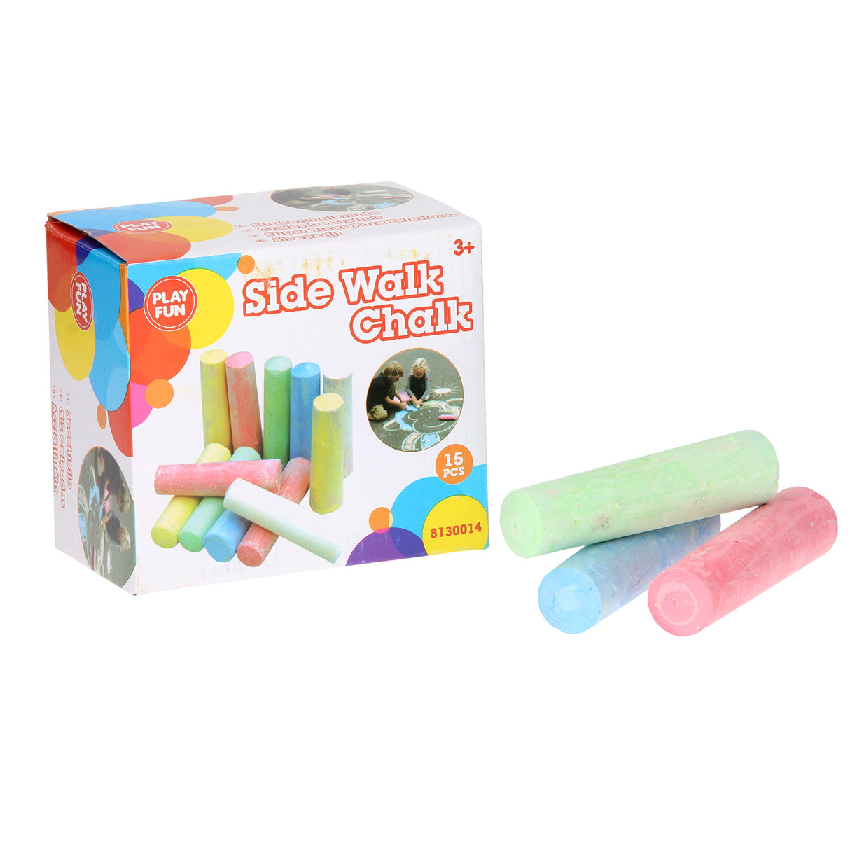 Playfun sidewalk chalk, 15dlg.