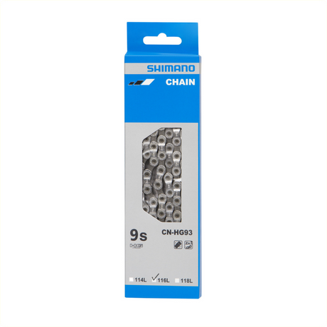 Collier Shimano HG93 9V - Chaîne de vélos résistante à la corrosion pour la route pour VTT - 116 Schakels - Black