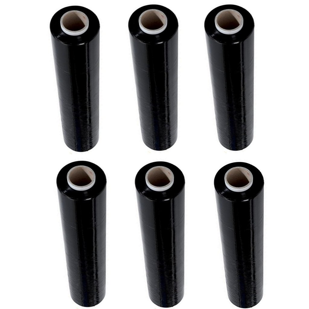 Film d'emballage manuel de base 50 cm x 300 m 20mu noir 6 rouleaux