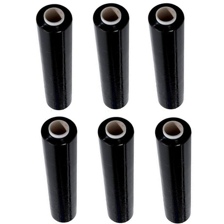 Film d'emballage manuel de base 50 cm x 300 m 20mu noir 6 rouleaux