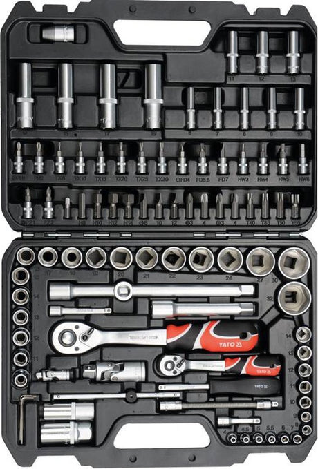 Yato ensemble d'outils 94 pièces en métal noir yt-12681