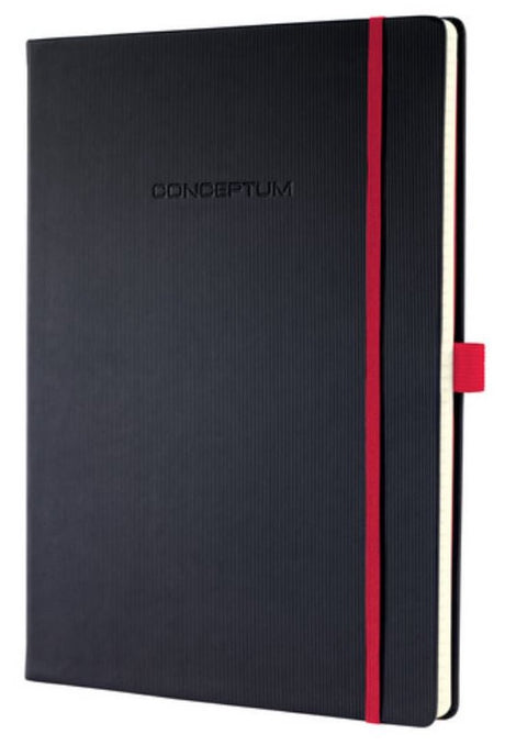 Carnet Sigel - édition conceptum rouge - a4 - noir - couverture rigide - ligne - 194 pages - papier 80 grammes - si-co661