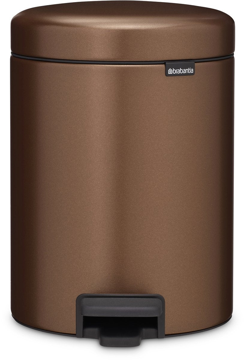 Poubelle Brabantia newicon - 5 litres - salle de bain - bronze chaud