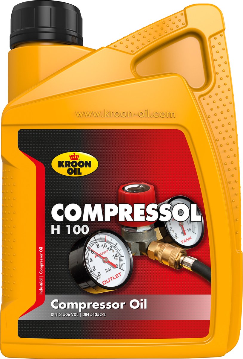 Kroon-oil compressol h 100 - huile pour compresseur - haute stabilité à l'oxydation - 1 litre - transparent