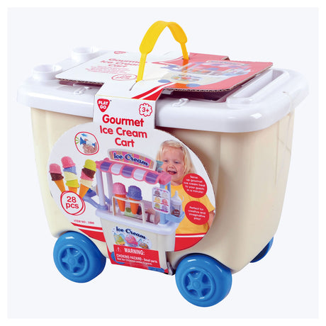 Magasin de jouets Playgo pour enfants - chariot à pousser - stand de glaces avec glaces - set d'argile - argile à glace