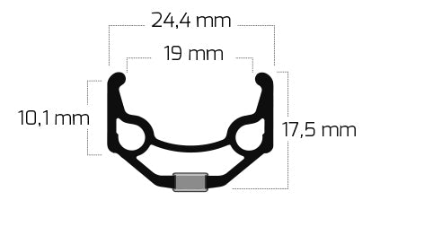 Jante Ryde zac 19 28 622 x 19c aluminium 36 trous 14g - argent