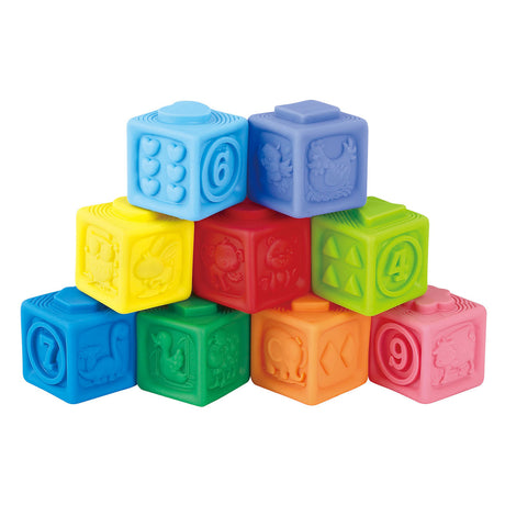 Blocs tactiles empilables Playgo - 9 pièces.