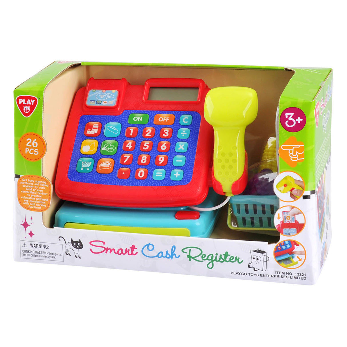 Play cash register with accessories, 26dlg.