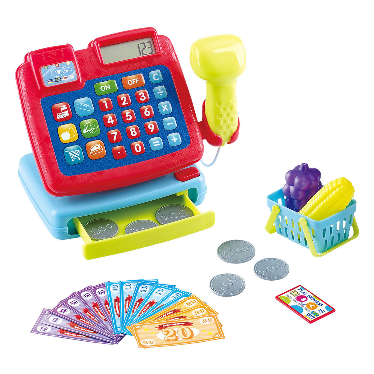 Play cash register with accessories, 26dlg.