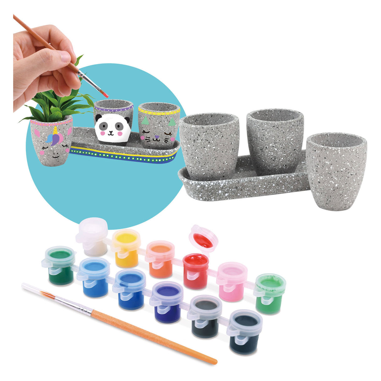 Spil Paint Your Own Cement Flower Pots, 17dlg.