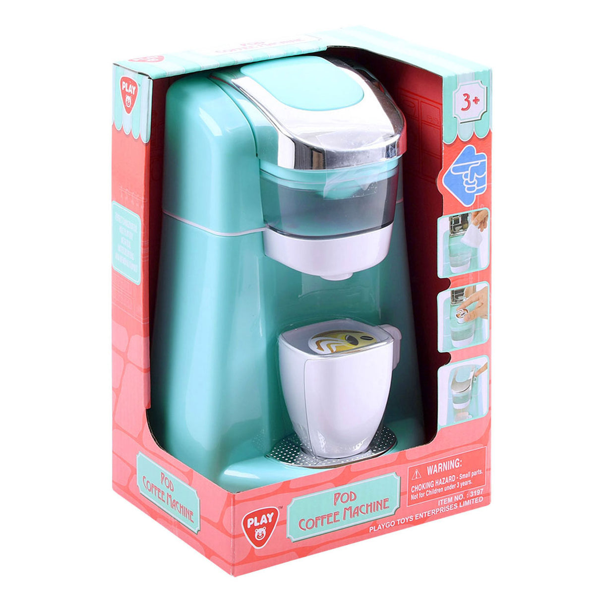 Machine à café Playgo bleue avec tasses - 4 pcs.