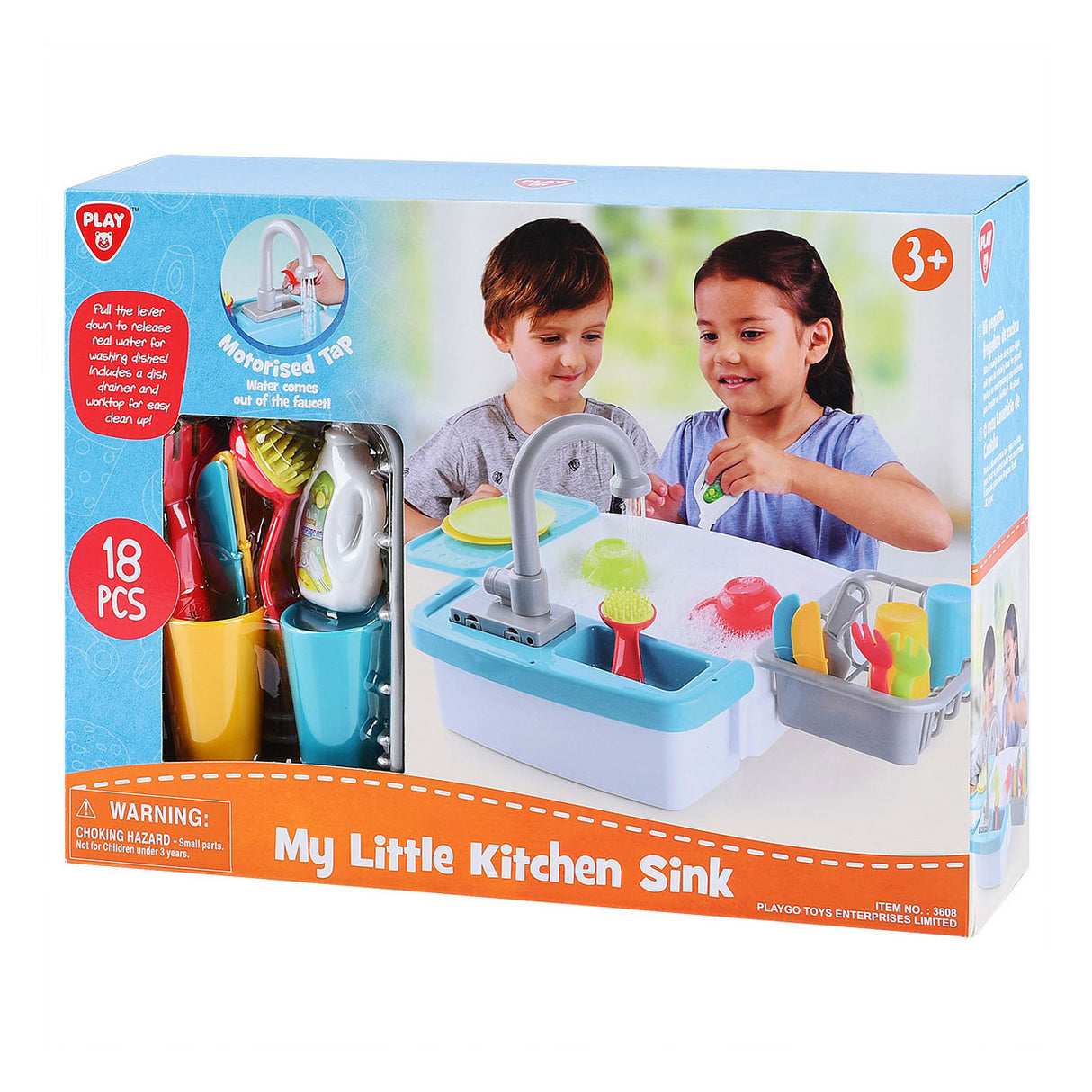 Playgo ensemble de jeu de cuisine et de vaisselle - 18 pièces.