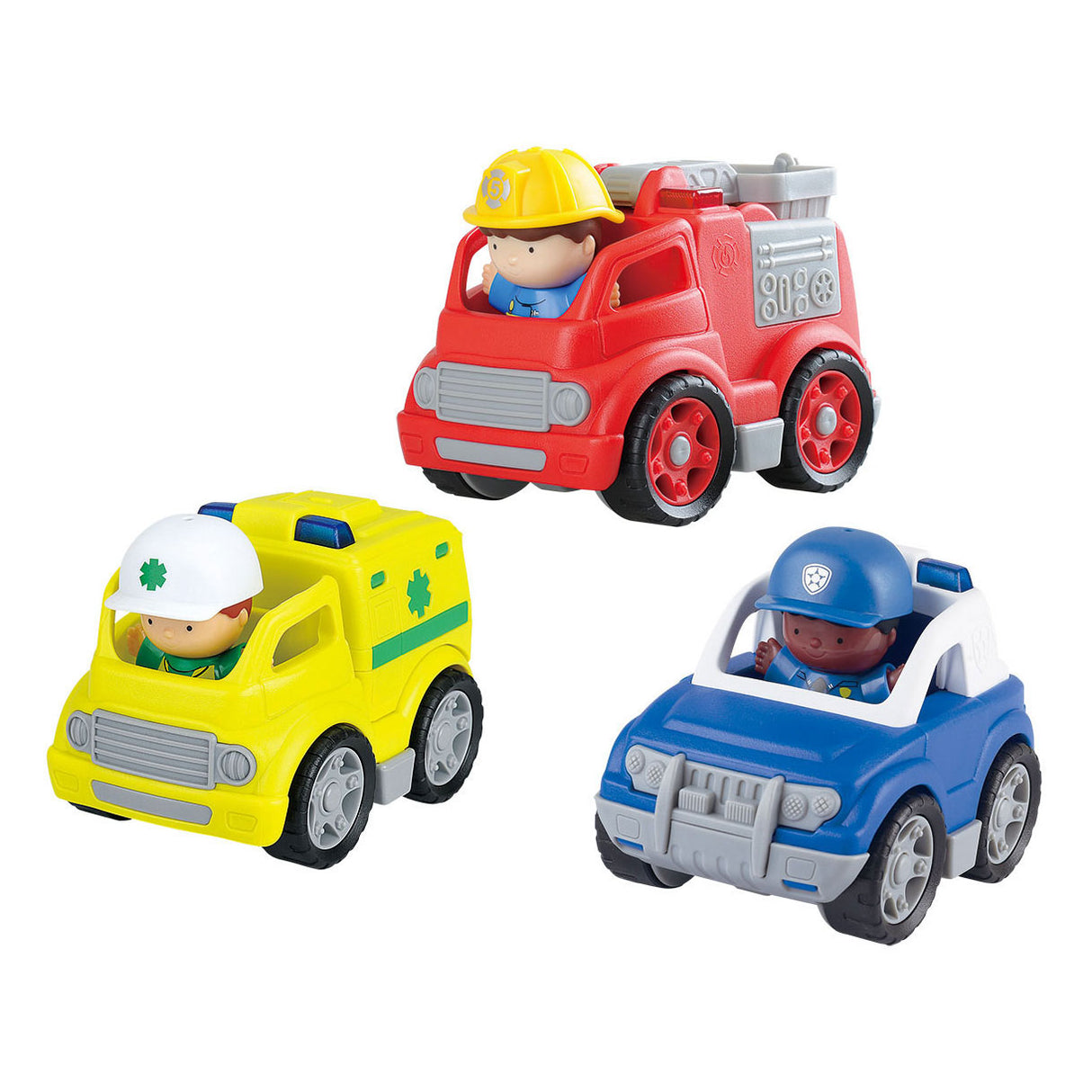 Play emergency service vehicles with figures play set, 6dlg.