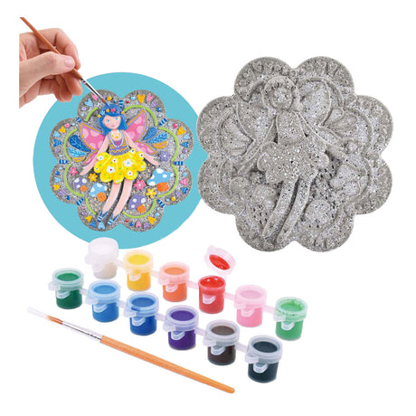 Playgo peignez votre propre fée de la forêt sur un ensemble de peinture sur pierre - 14 pcs.