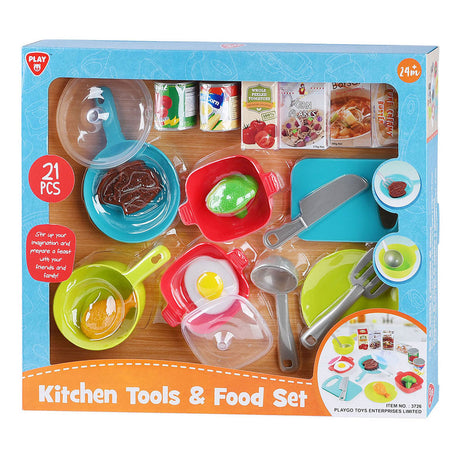 Play keukenaccessoires en speeleten set, 21dlg.