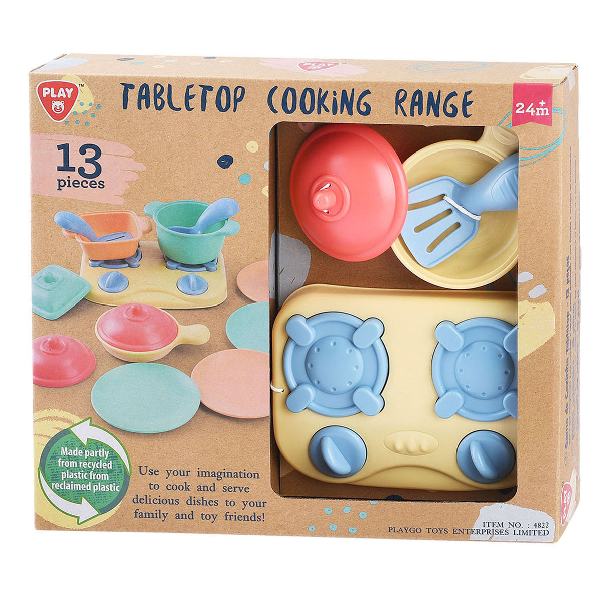 Cuisinière de table Playgo avec accessoires de jeu - 13 pièces.