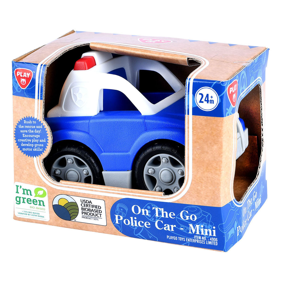 Voiture de police biosourcée Playgo - 12cm