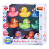 Canards en caoutchouc arc-en-ciel Playgo - 8 pcs.