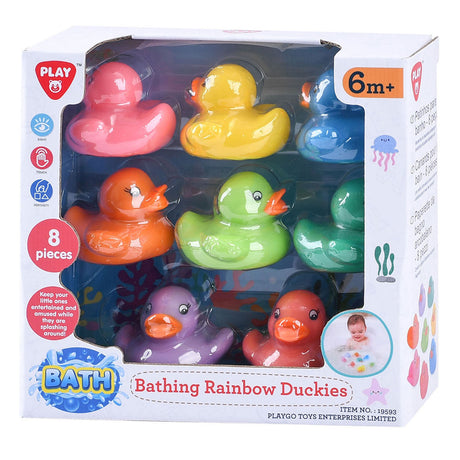 Canards en caoutchouc arc-en-ciel Playgo - 8 pcs.