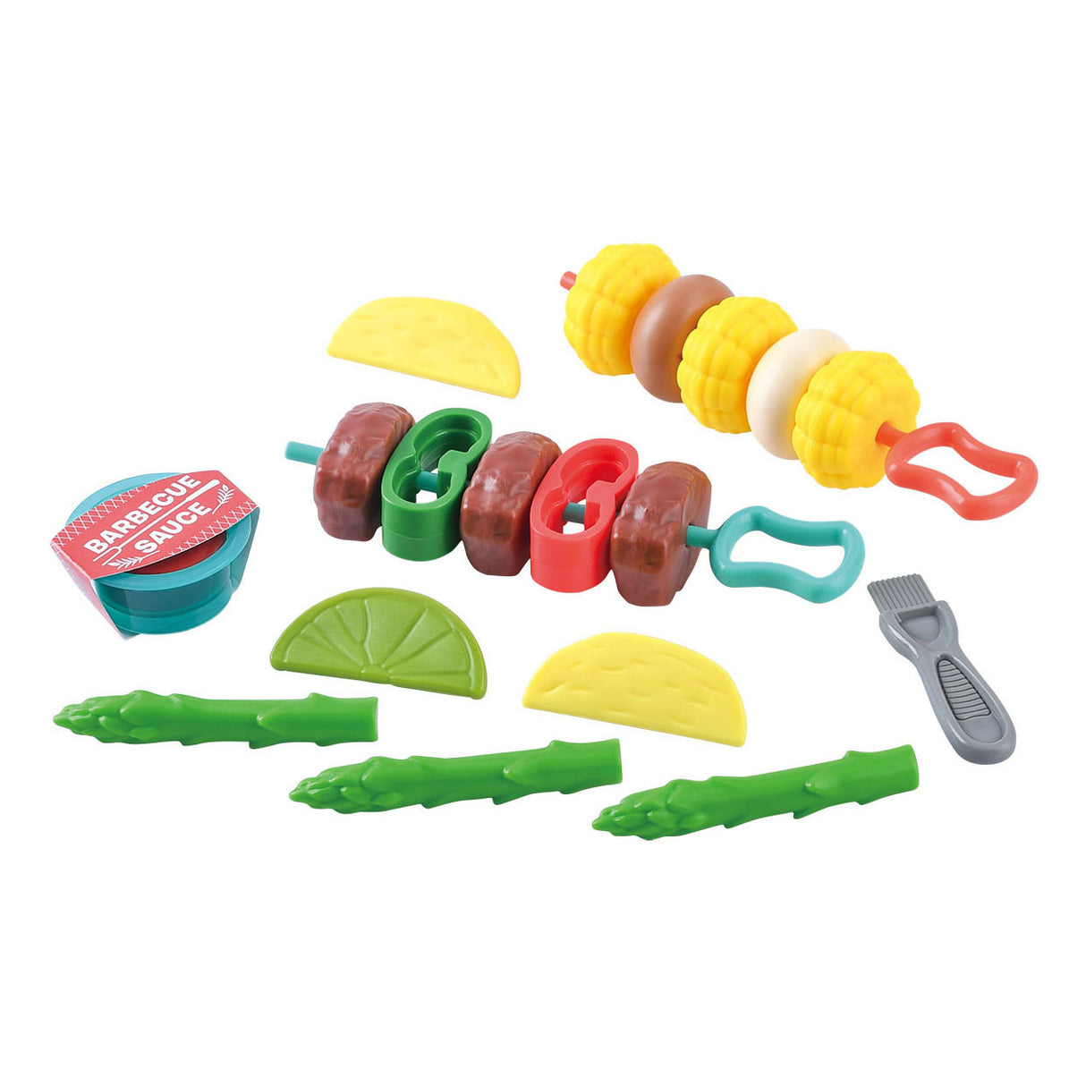 Hrajte hračkové jídlo grilované špízy Play Set, 22DLG.