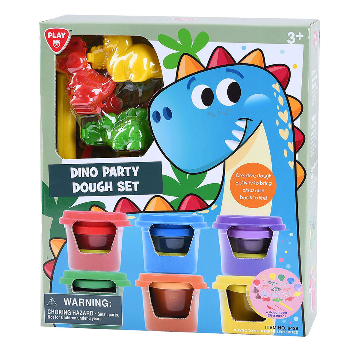 Play Dino Party Kleiset, 6 frascos de arcilla