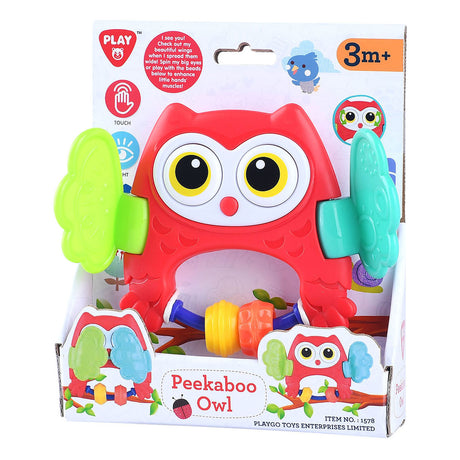 Playgo coucou hibou hochet rouge